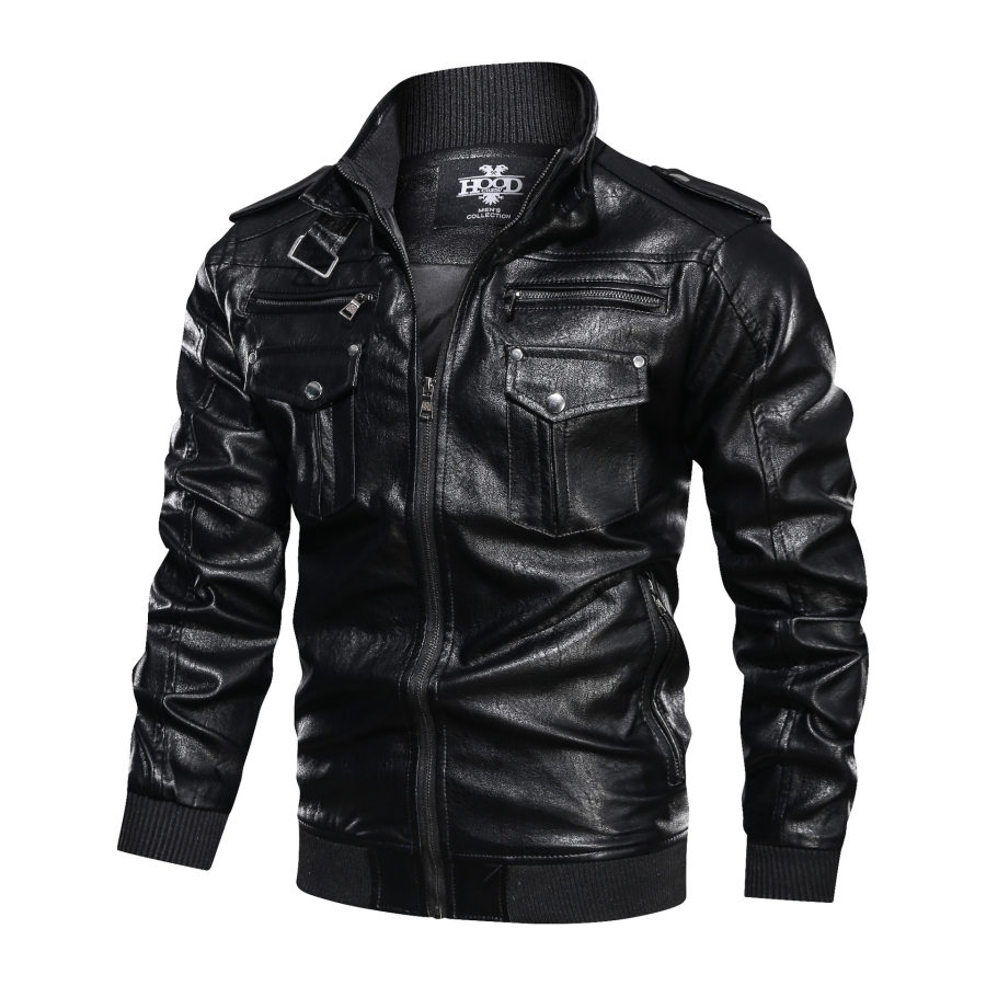 

Mens outdoor cold-proof motorcycle leather jacket