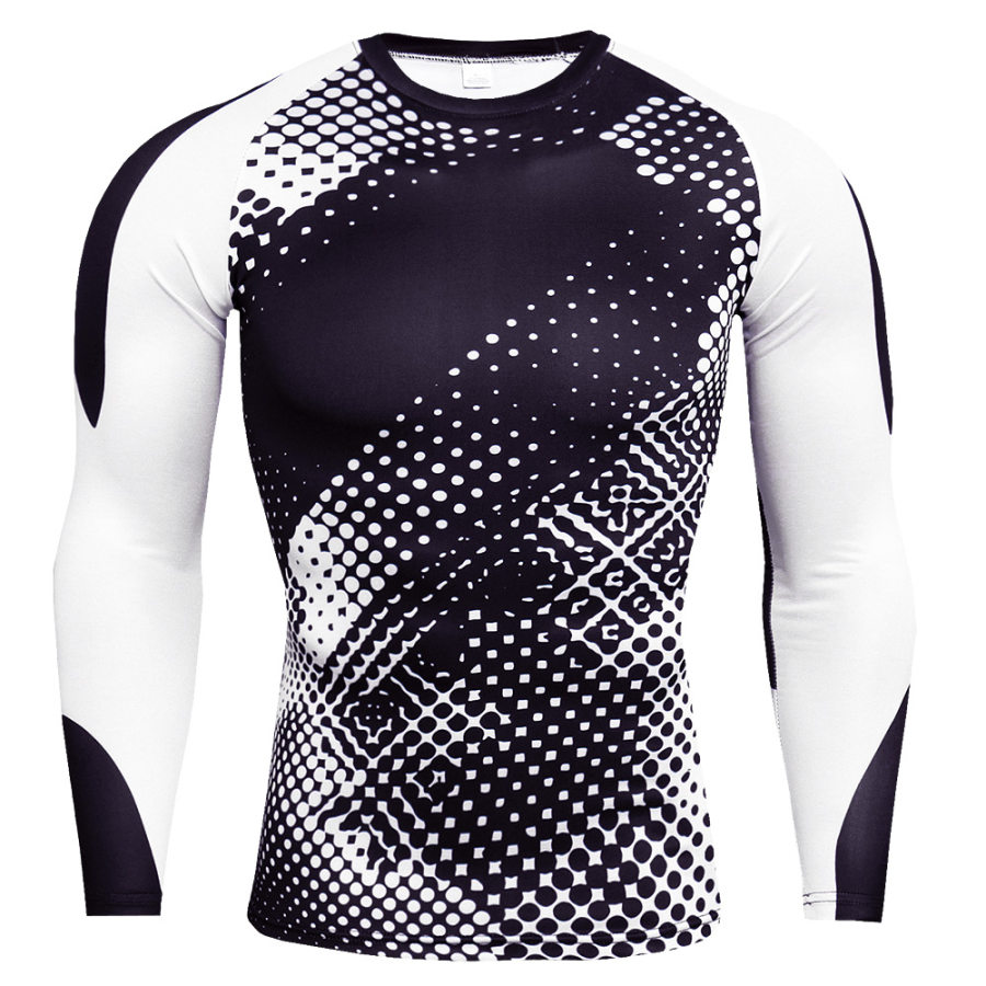 

Men's high neck fitness long sleeve sports running long sleeve stretch quick-drying T-shirt