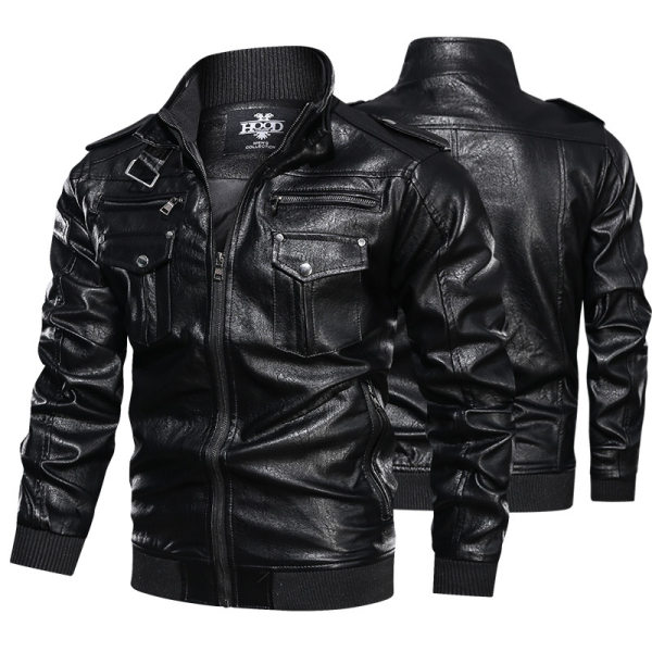 Mens outdoor cold-proof motorcycle leather jacket - Wayrates.com