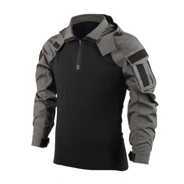 Mens Windproof Halfzip Tactical Chic Stitching Top With Pockets