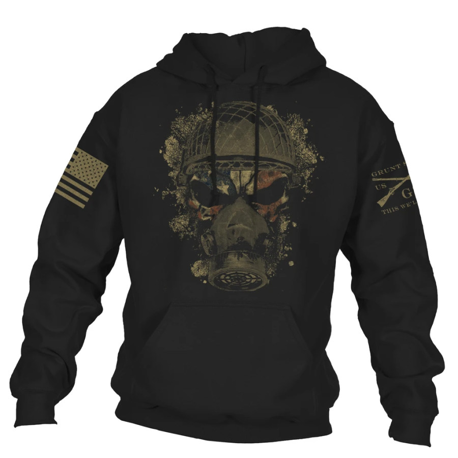 

Men's outdoor sports hooded printed long-sleeved sweatshirt