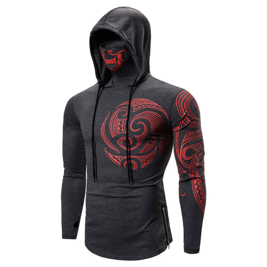 

Men's League of Legends Face Mask Hooded Long Sleeve T-Shirt