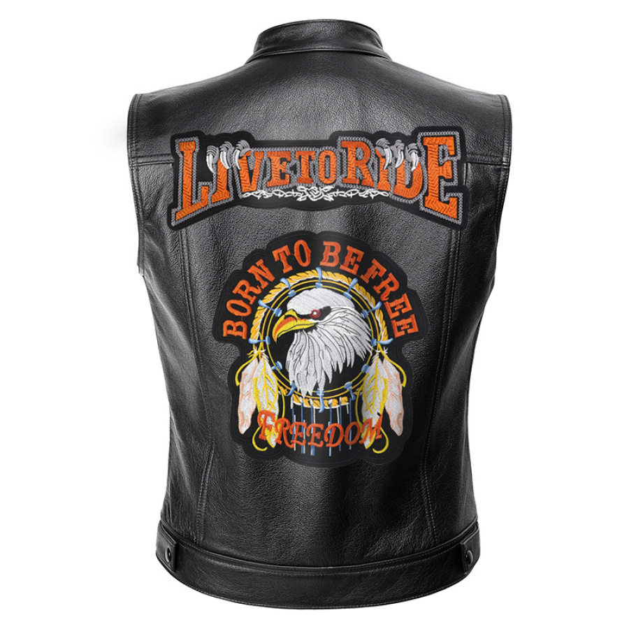 

Men's motorcycle leather vest