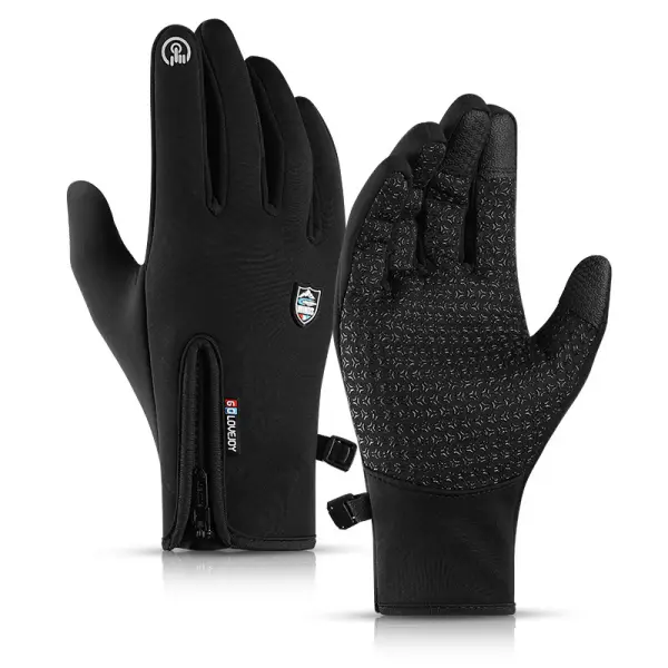 Outdoor windproof and waterproof touch screen warm fleece gloves - Blaroken.com 