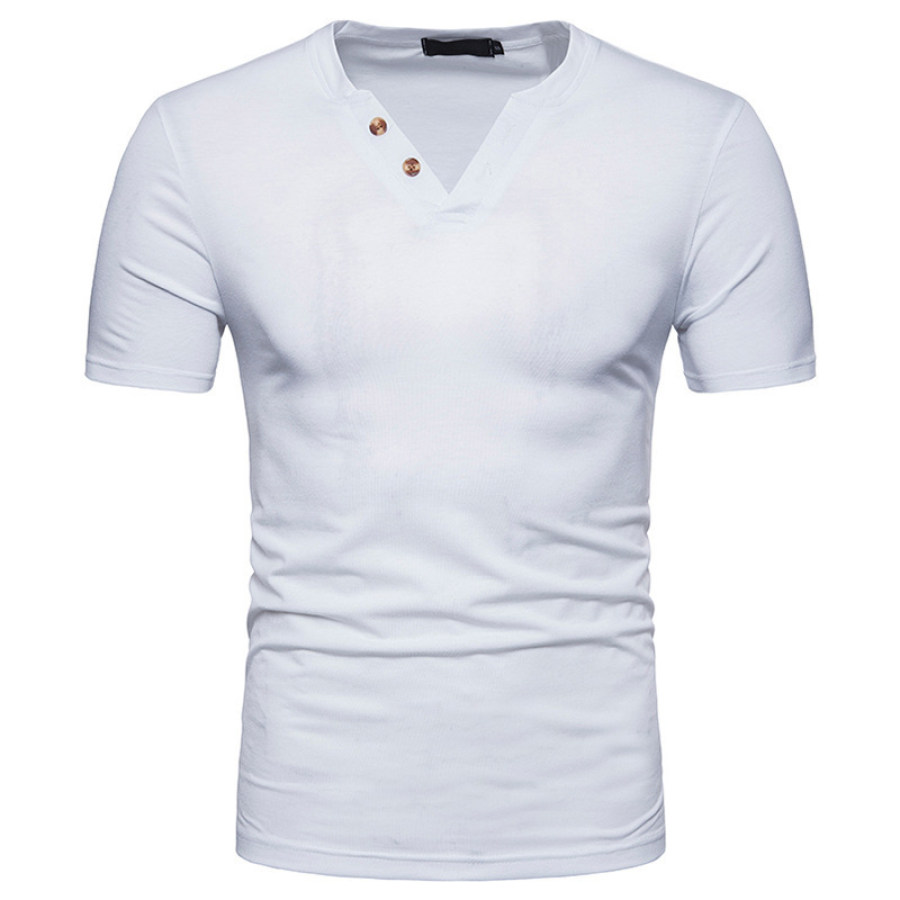 

Men's outdoor V-neck short sleeve T-shirt