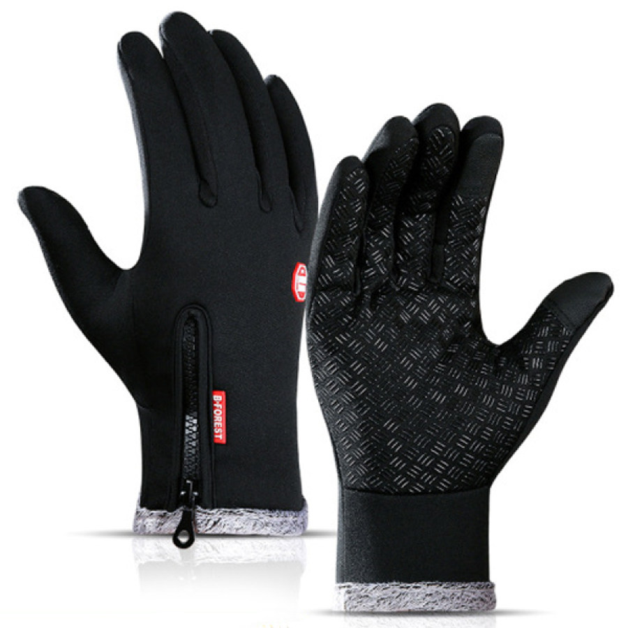 

Outdoor windproof and warm sports self-riding touch screen gloves