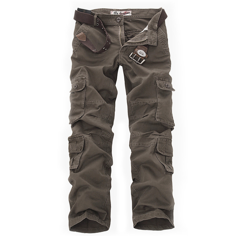 Men's Outdoor Casual Loose Chic Fashion Cotton Multi-pocket Overalls Tactical Pants