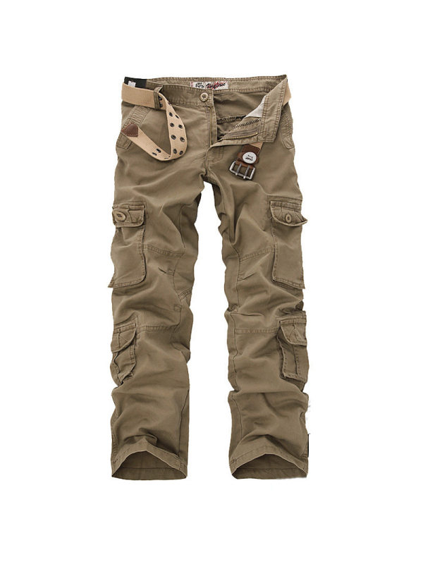 Men's outdoor casual loose fashion cotton multi-pocket overalls tactical pants