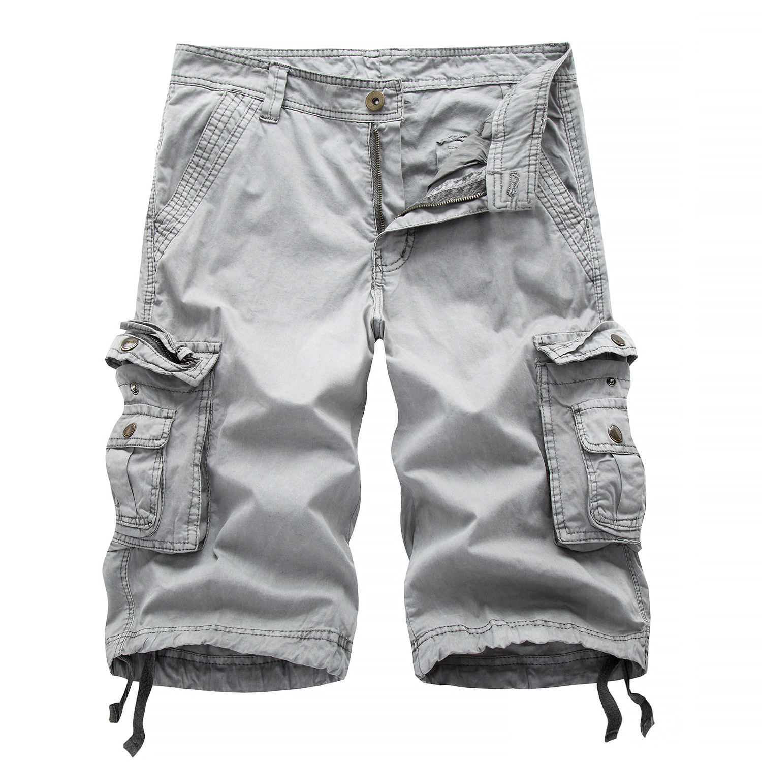 Men's Outdoor Casual Cotton Chic Multi-bag Cargo Shorts
