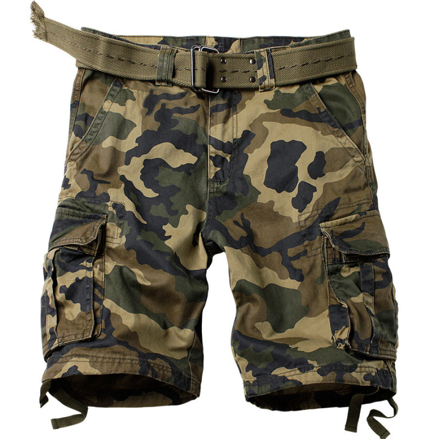 

Men's outdoor casual pants loose multi-pocket cotton shorts