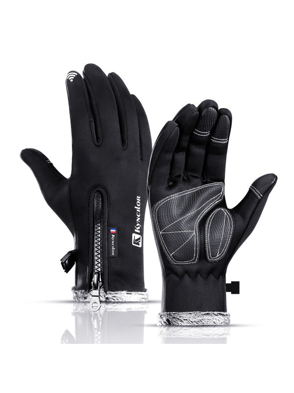 Outdoor warm and water-repellent riding touch screen gloves