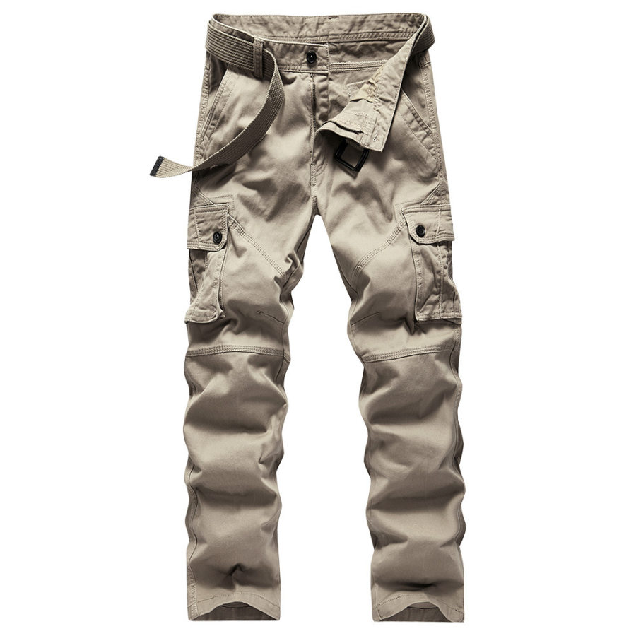 

Men's outdoor casual solid color multi-pocket tactical overalls