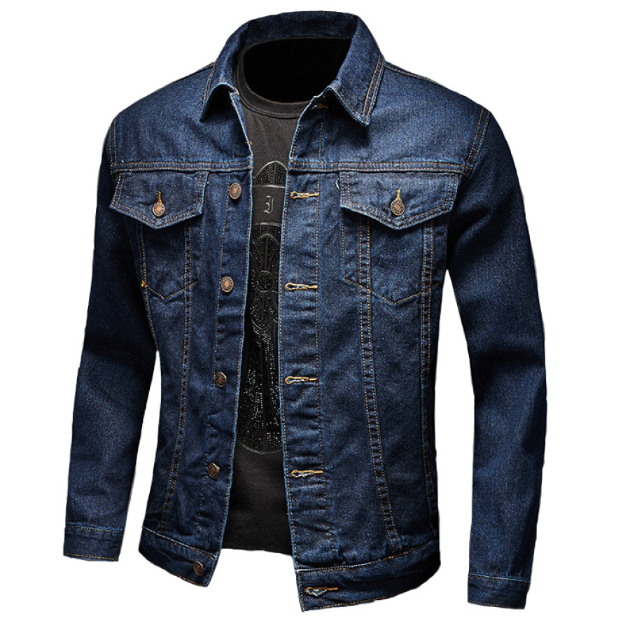 

Men's outdoor wear-resistant fashionable denim jacket