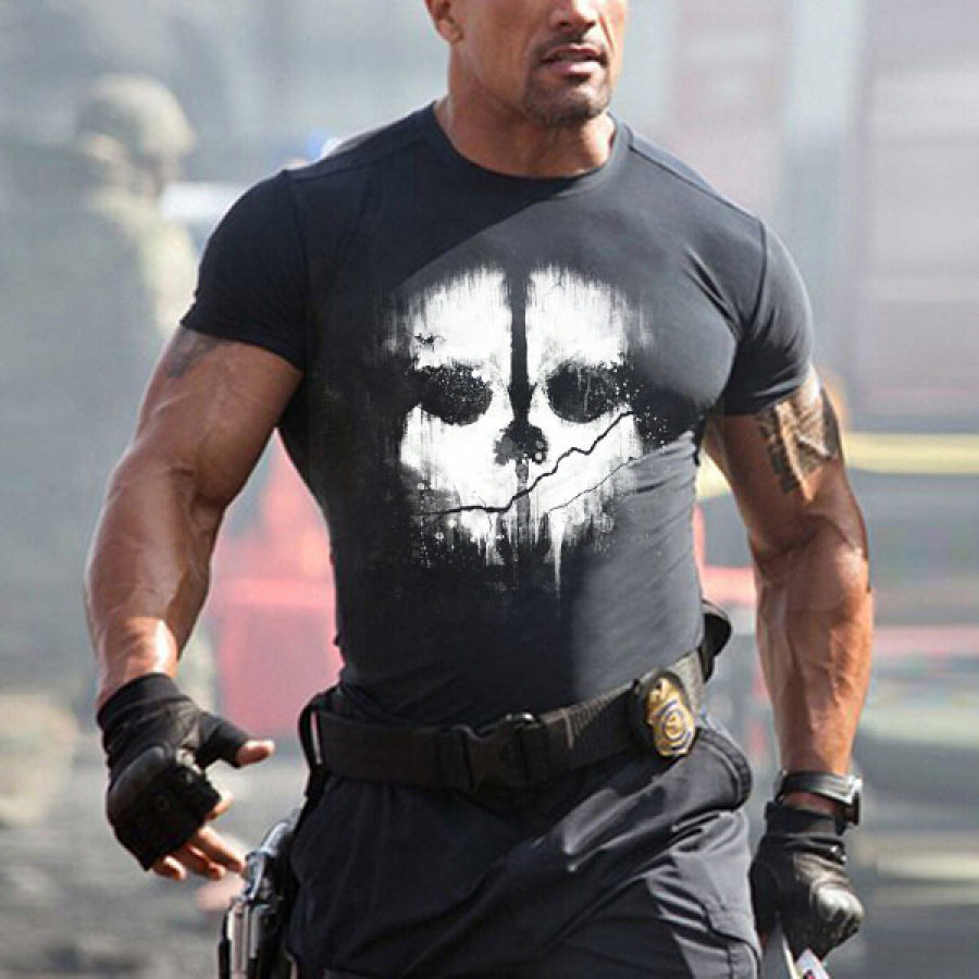 

Mens breathable sweat-absorbent printed T-shirt