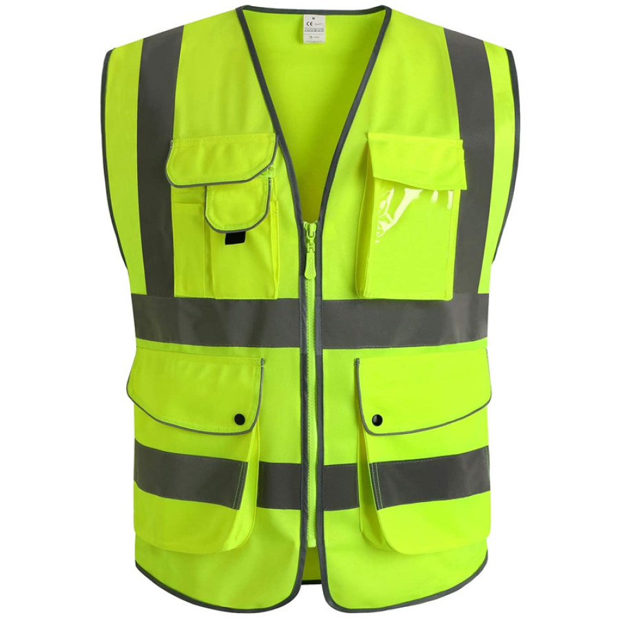 

Men's outdoor multi-pocket safety reflective vest