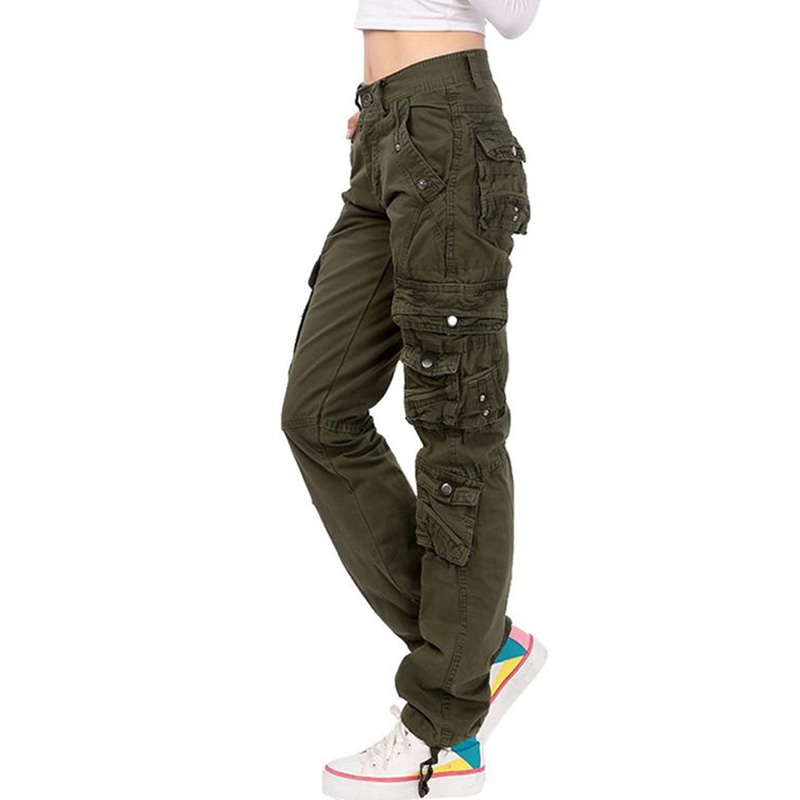 Womens Outdoor Work Military Chic Tactical Pants Rip-stop With Multi-pockets