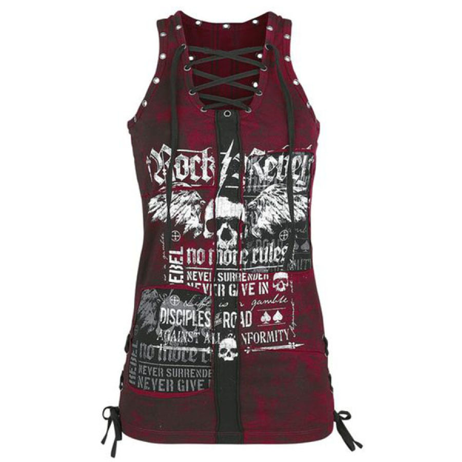 

Womens printed lace-up T-shirt
