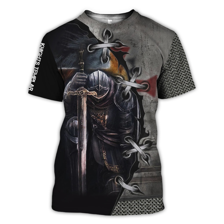 

Men's fashion casual printed short sleeve T-shirt