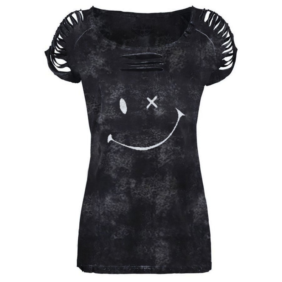 

Womens casual printed short-sleeved T-shirt