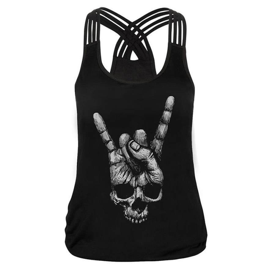 

Womens skull finger print vest