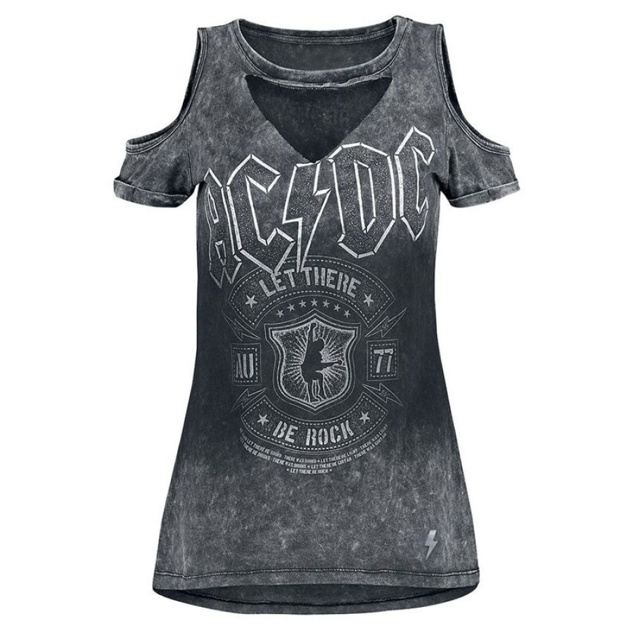

Womens printed casual off-the-shoulder T-shirt
