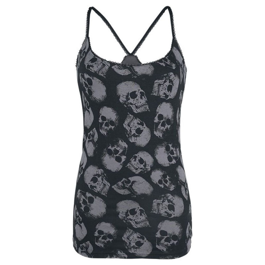 

Womens skull print vest