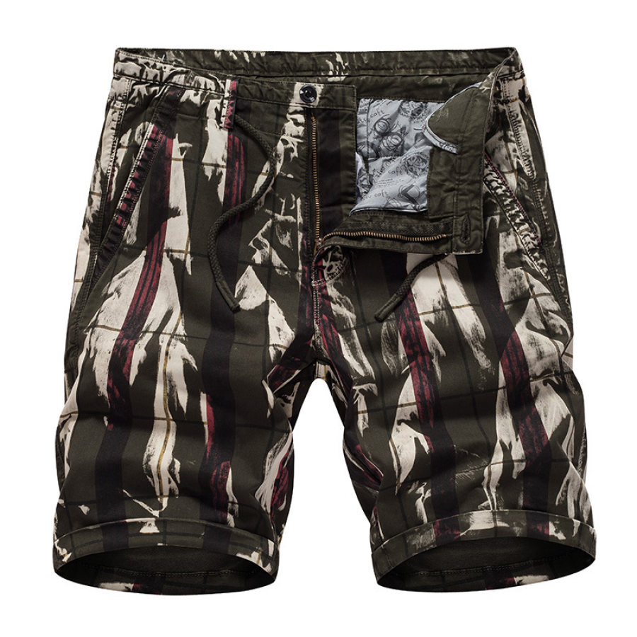 

Men's casual sports camouflage cargo straight-leg shorts