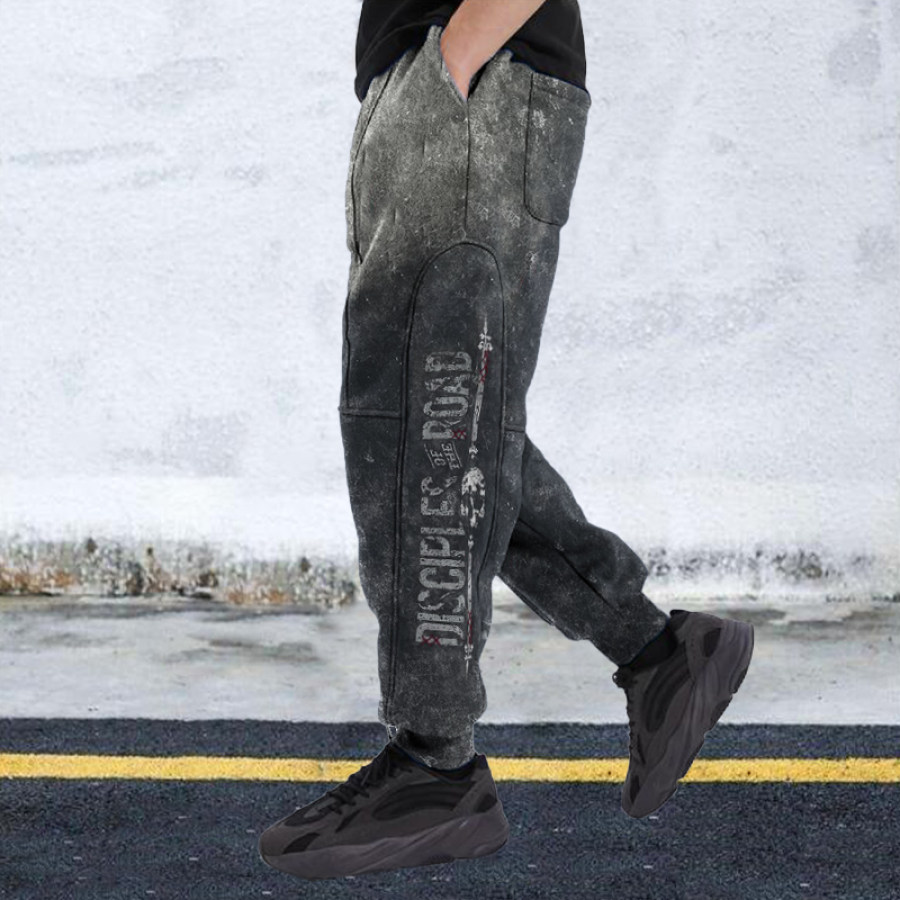 

Contrasting letter print sports jogging pants