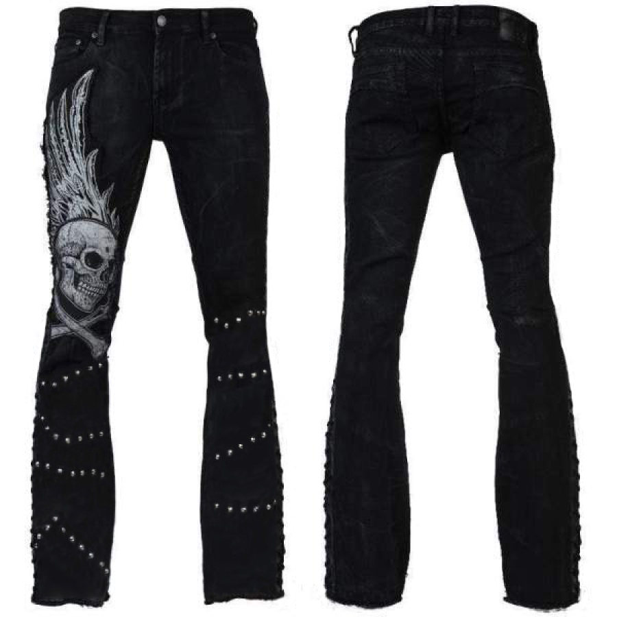 

Women's stitching lace-up printed pants
