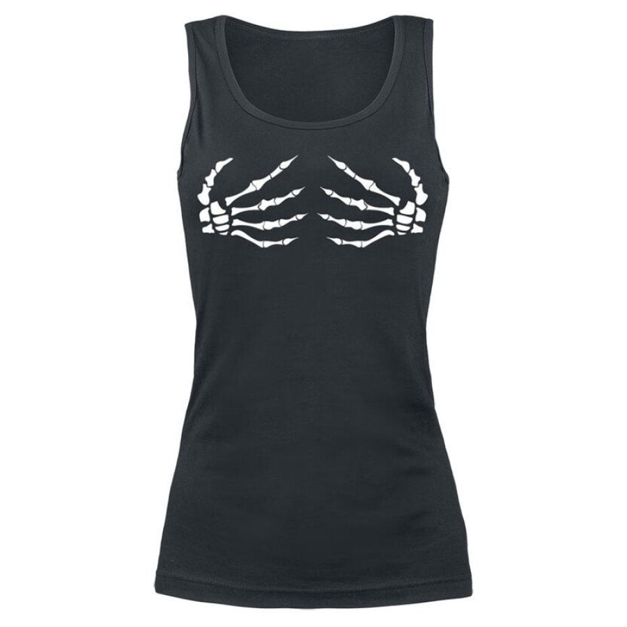 

Womens casual skull print vest