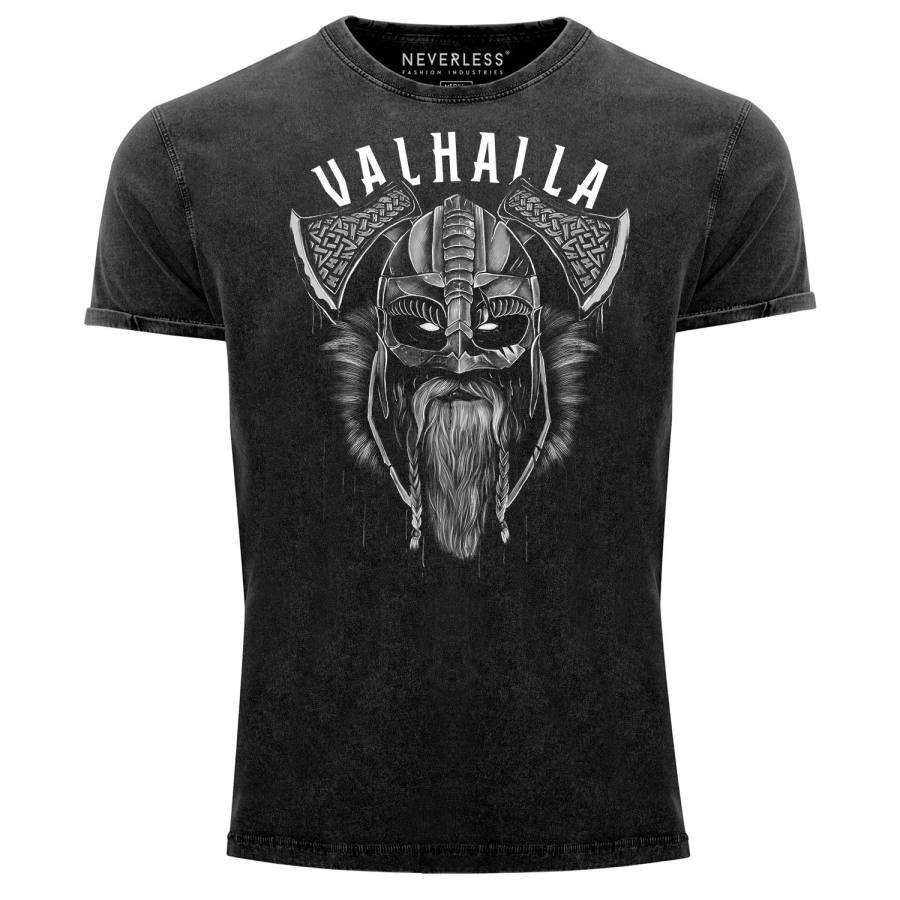 

Men's sports and leisure retro printed short-sleeved T-shirt