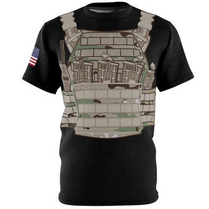 Men's outdoor sports print short-sleeved T-shirt