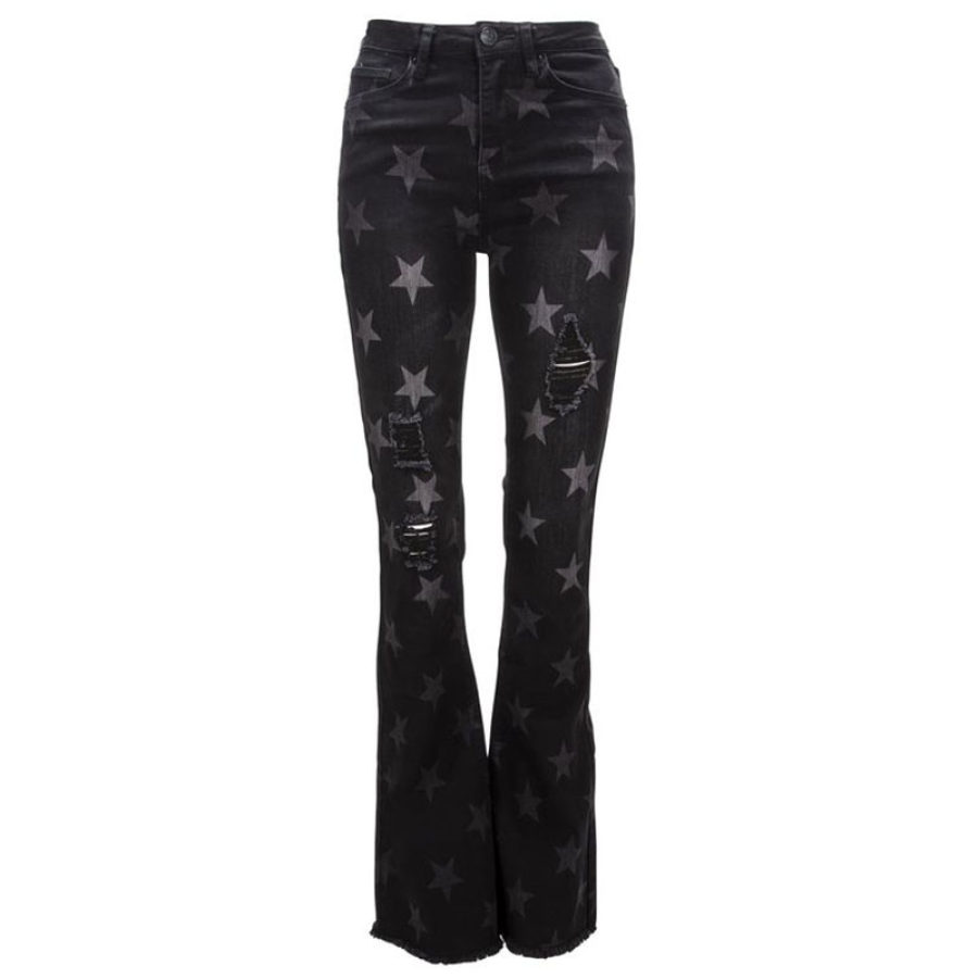 

Womens retro casual star print pants