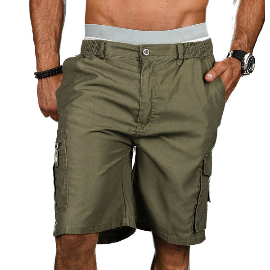 

Men's outdoor straight leg multi-pocket cargo shorts
