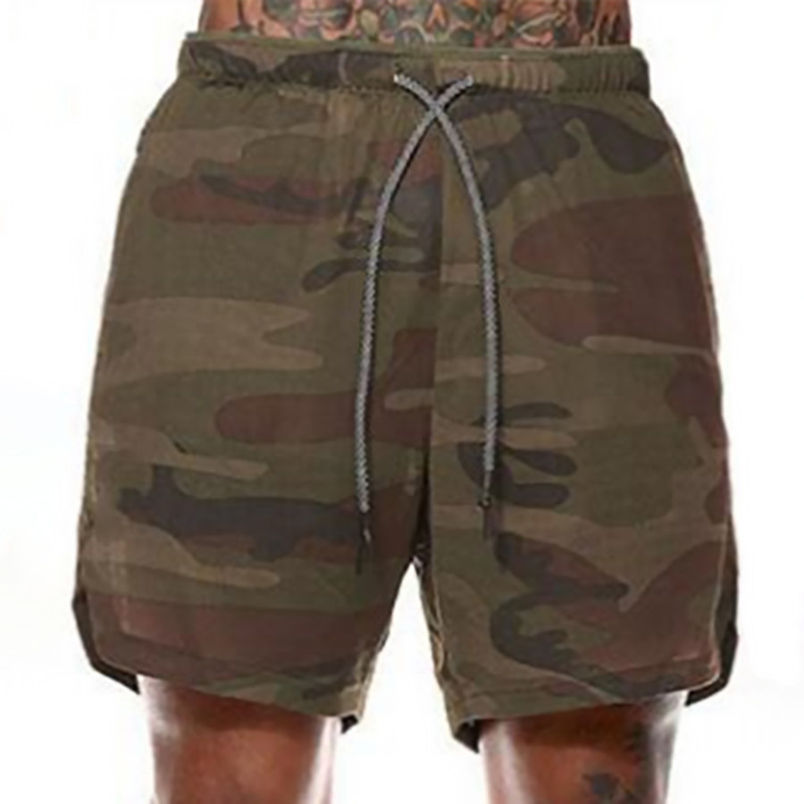 

Men's fitness quick-drying breathable mesh sports shorts