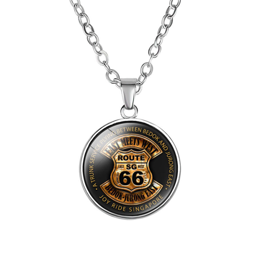 

Retro route 66 alloy necklace