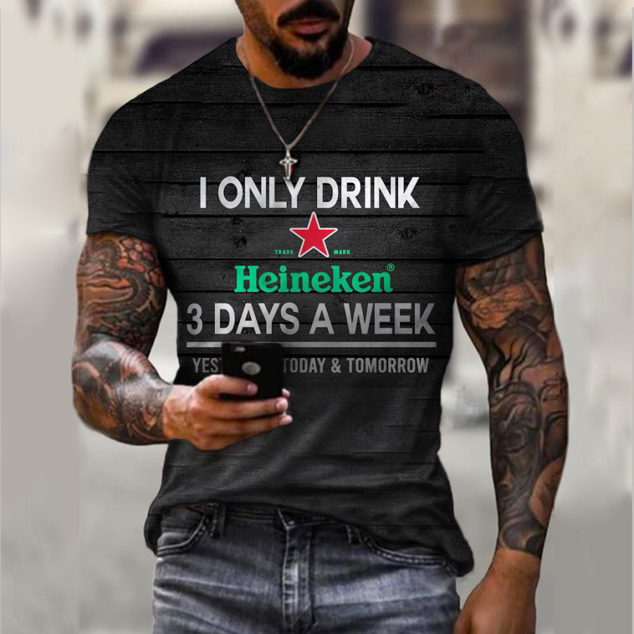 

Beer Logo Print Vintage T-shirt