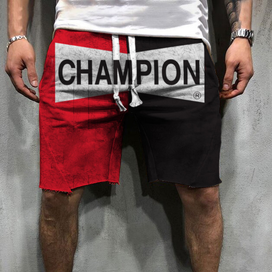 

Fashion retro contrast color casual shorts