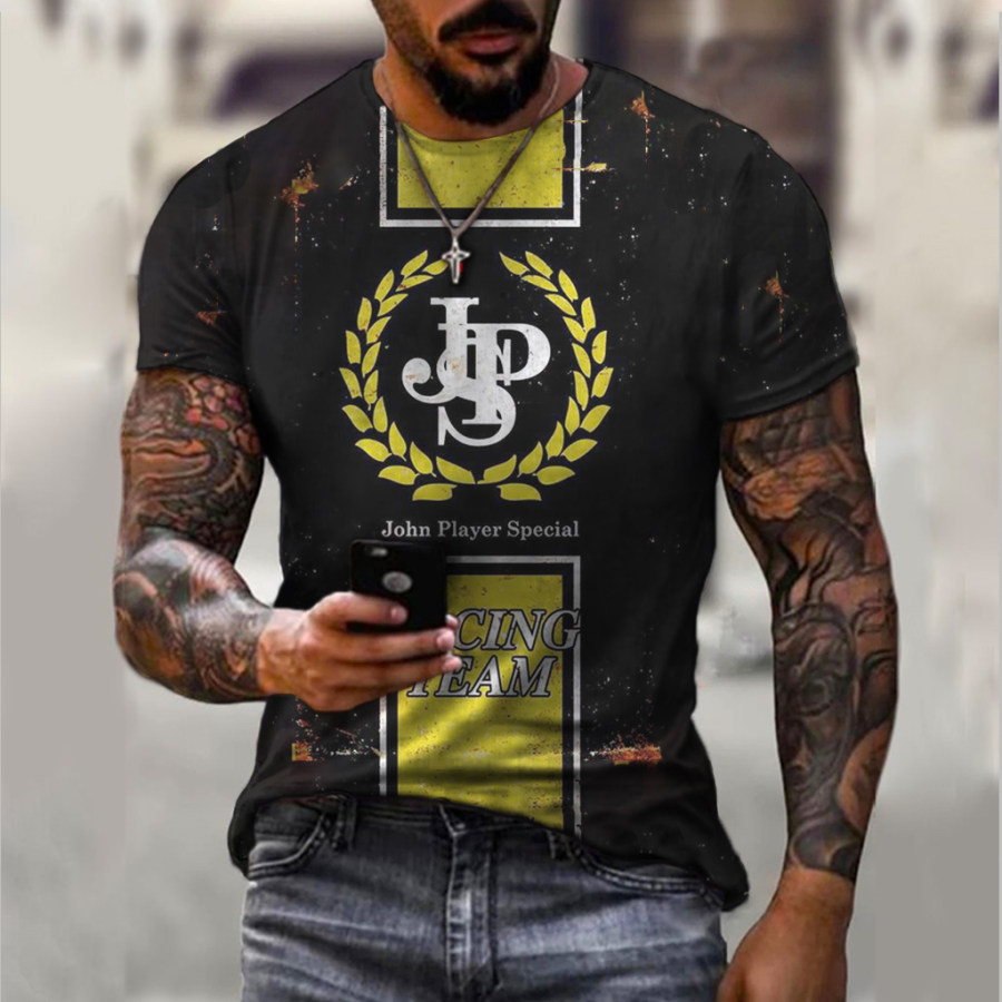 

Retro letter print short-sleeved T-shirt