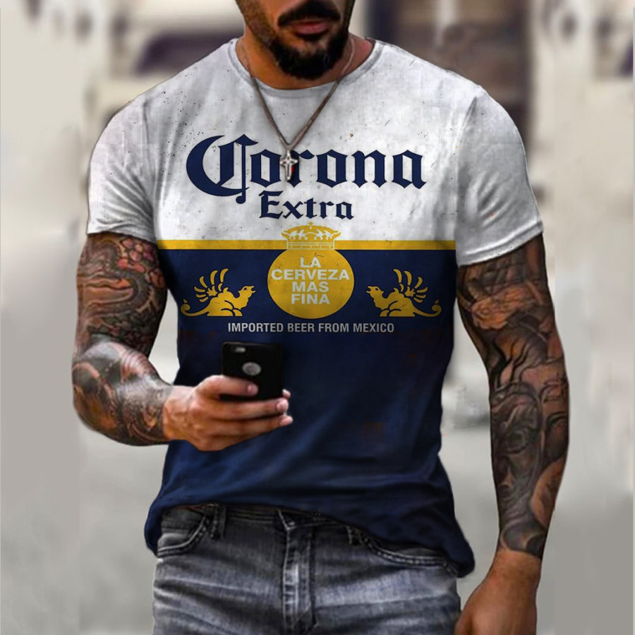 

Retro print short-sleeved T-shirt
