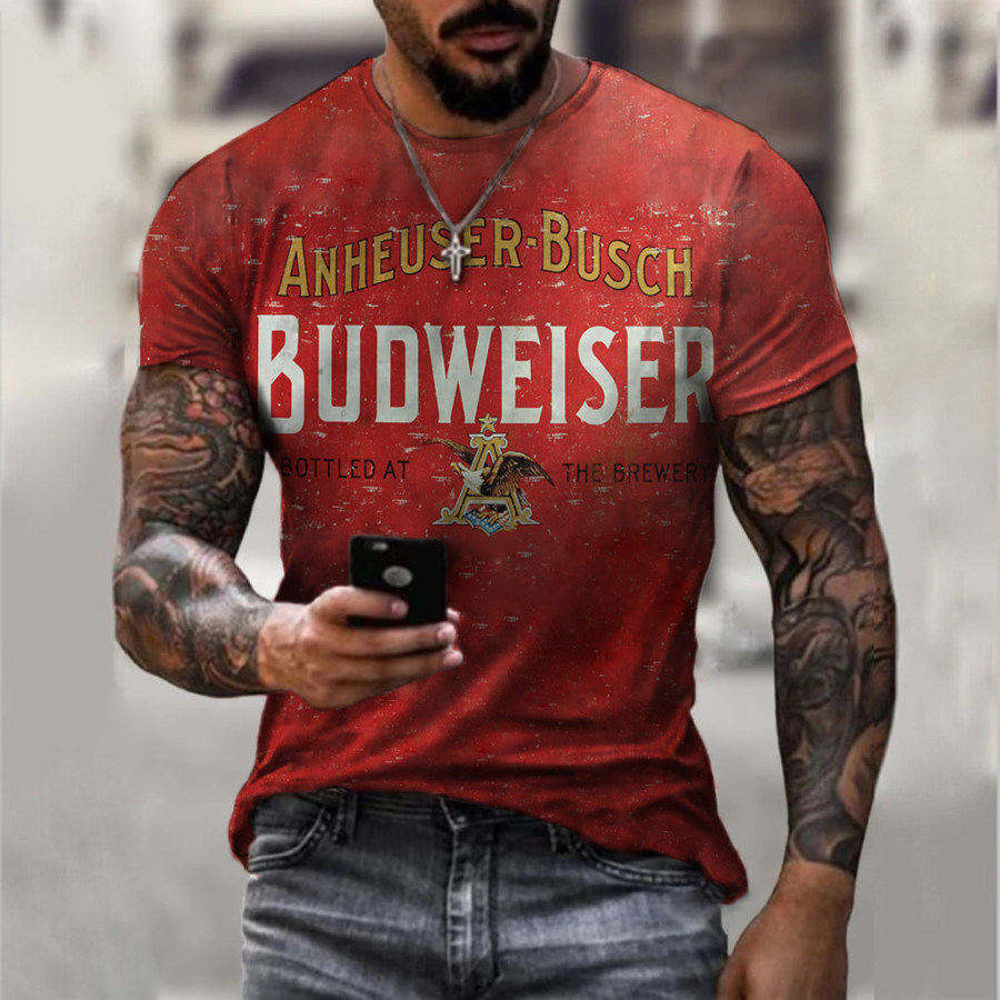 

Budweiser Logo Retro Casual T-shirt