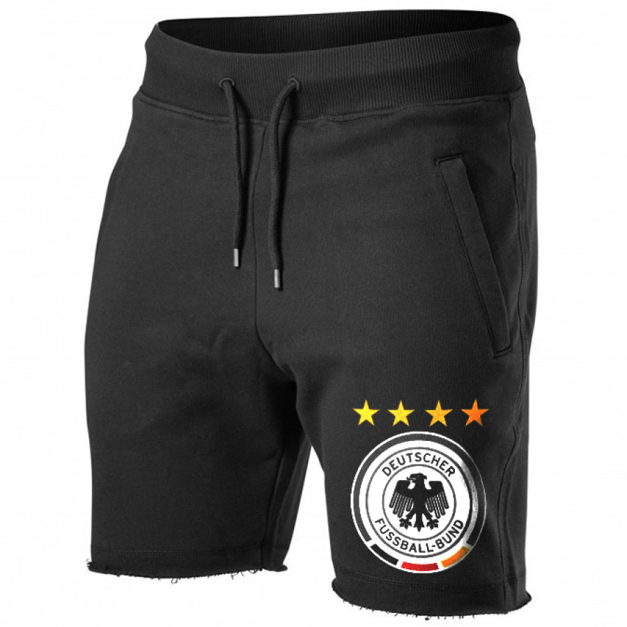 

Men's casual football team logo print sports shorts