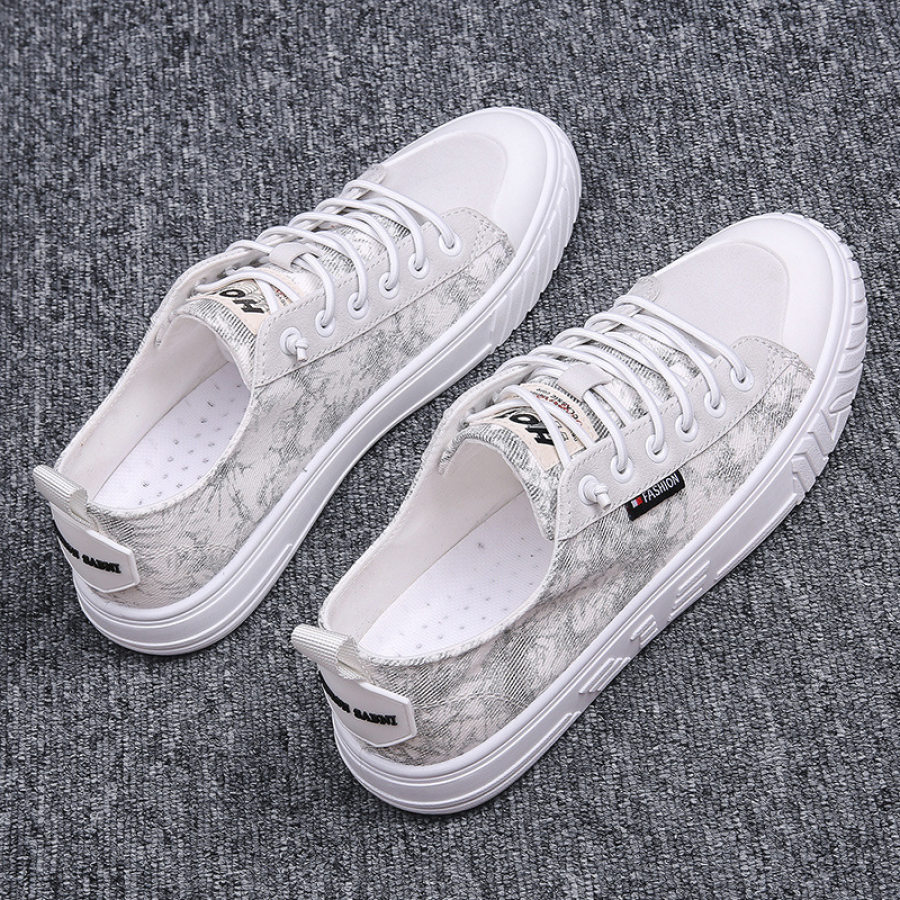 

Men's casual sports breathable low-top canvas shoes