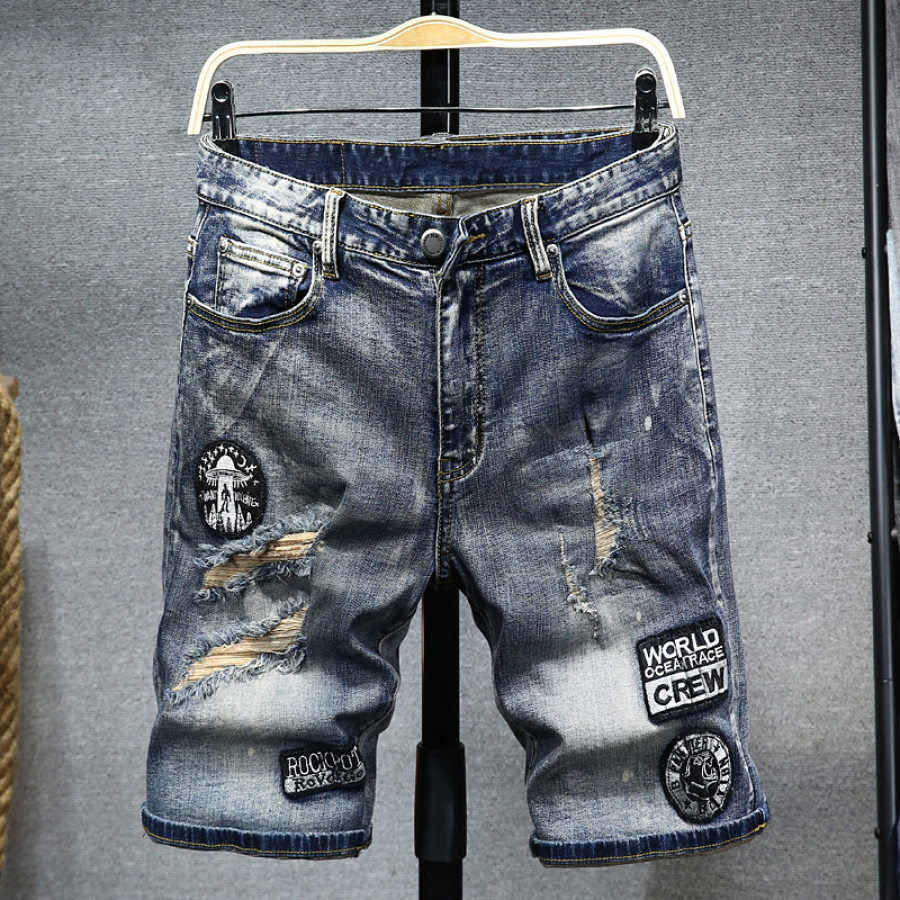 

Men's Fashion Casual Ripped Denim Shorts
