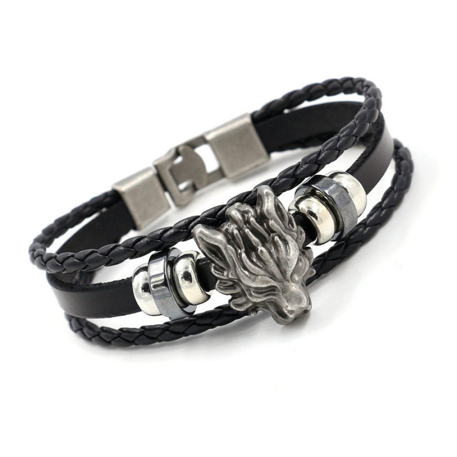 

Hip Hop Motorcycle Leather Bracelet