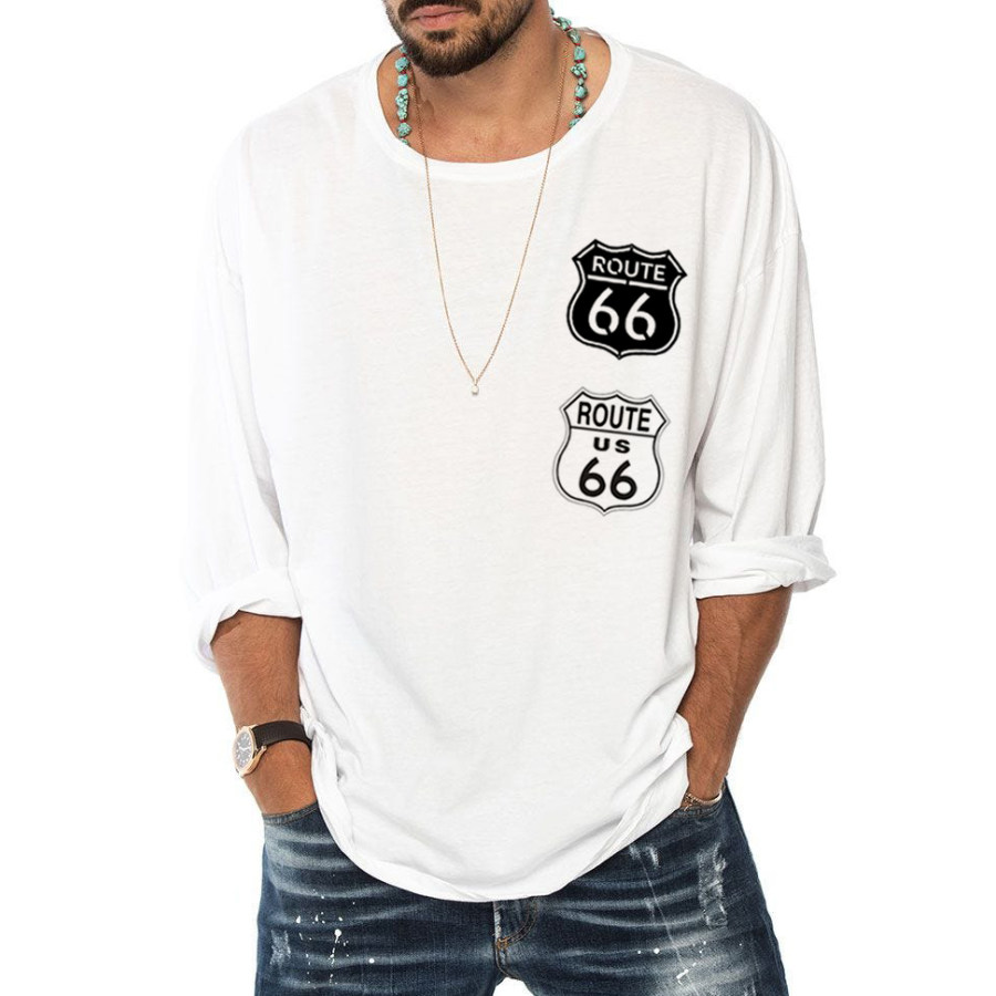

Men's Casual Loose Route 66 T-Shirt