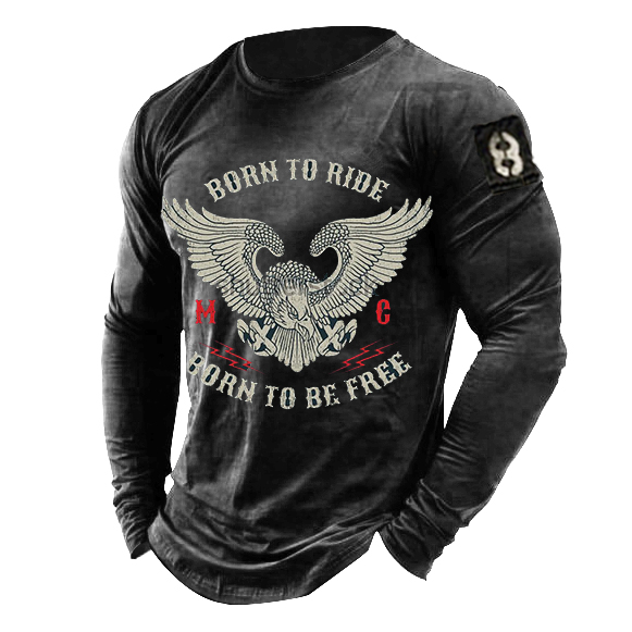 Mens Vintage Born To Chic Ride Born To Be Free Retro T-shirts
