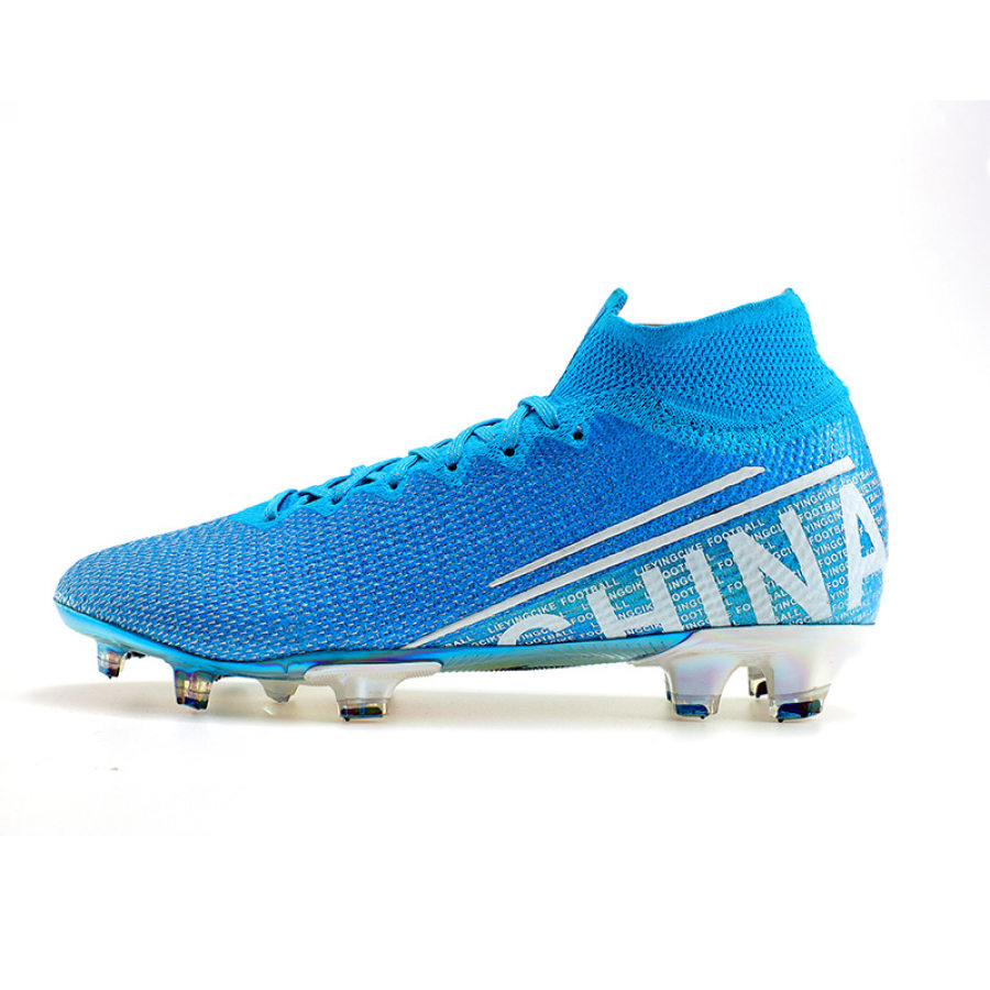 High-top FG Nail Electroplated Woven Football Training Shoes