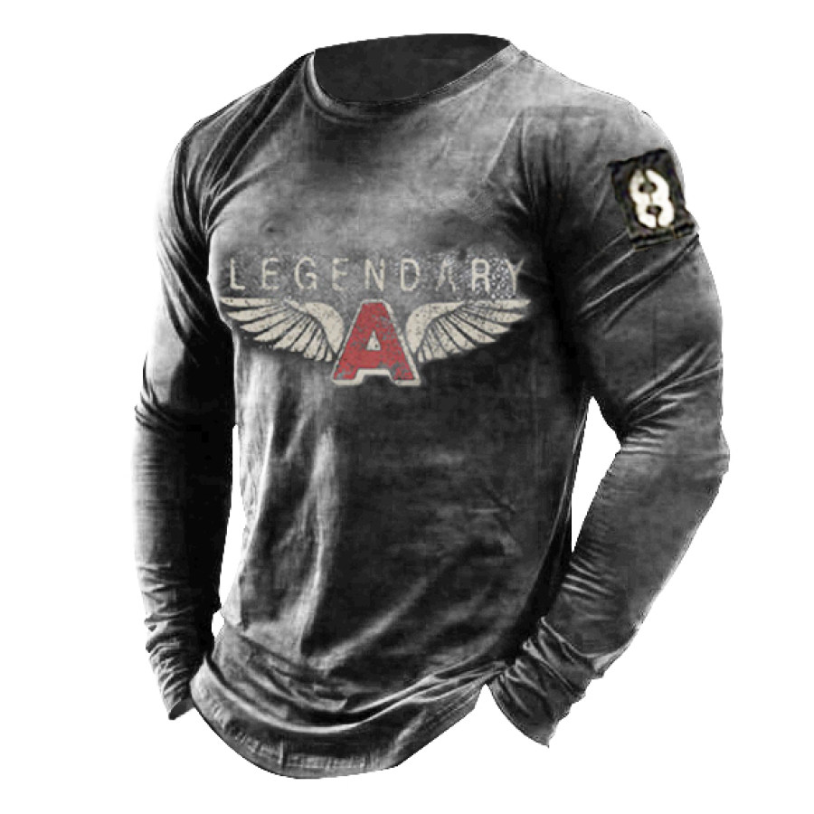 

Mens Legendary Printed Retro Outdoor Casual Long Sleeve T-shirts