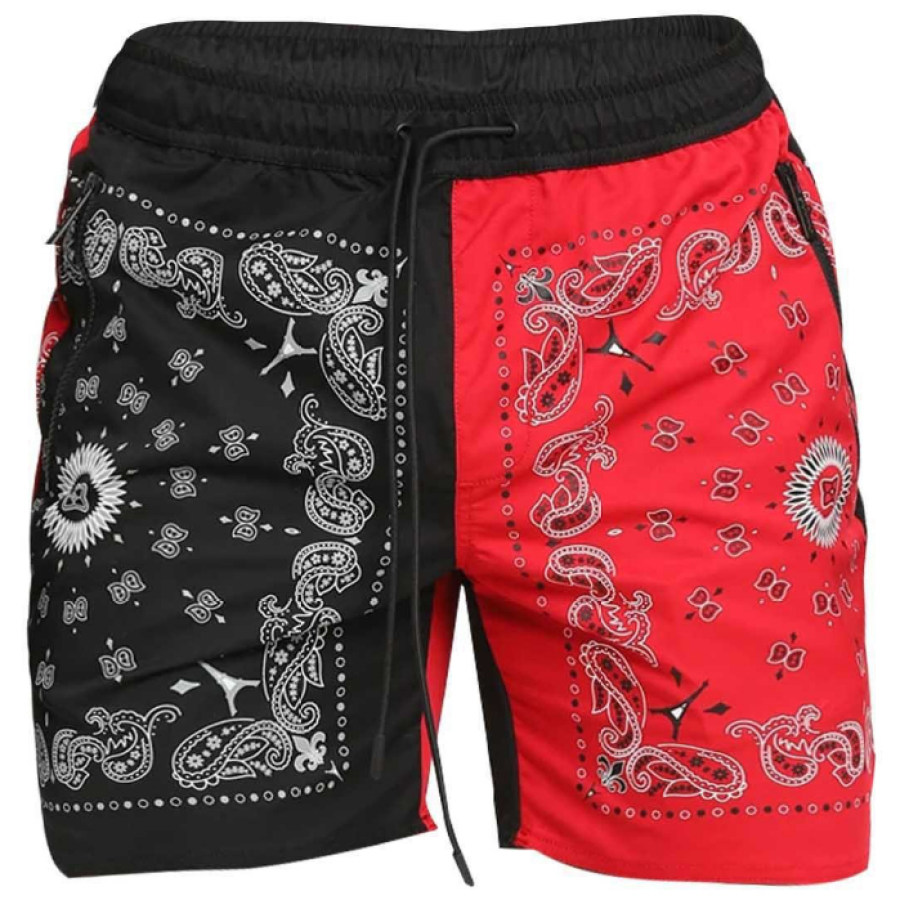 

Men's Casual Loose Color Block Sports Shorts